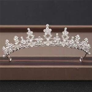 Floral Garden Baroque Rhinestones Crystal Silver Tiara / Crown NWT